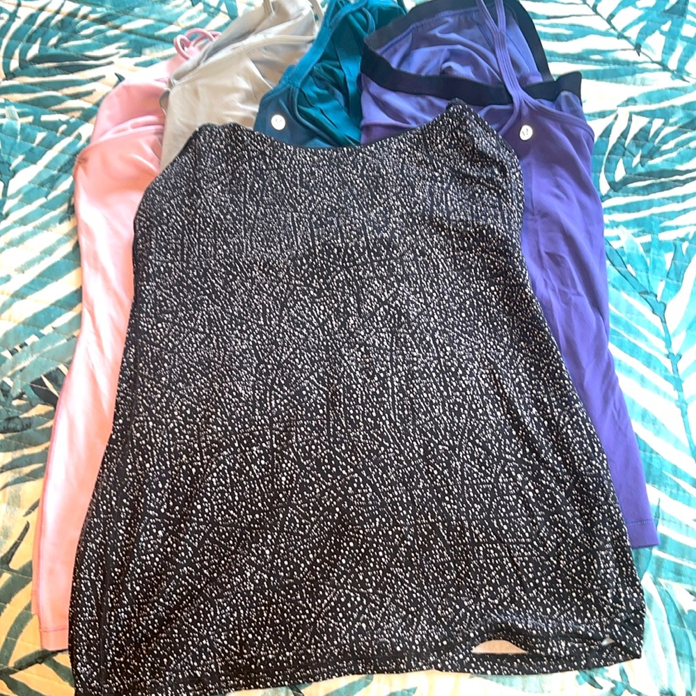 5 lululemon tank tops size 10